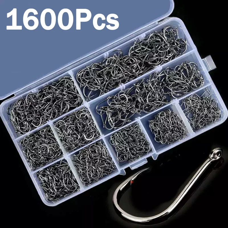 Fishing Hook Circle - 50-1600개/박스 낚시 바늘 탄소강 강력하고 날카로운