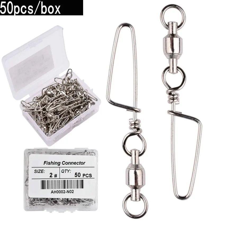 Fishing Hook Stainless Steel - Coastlock 스냅 0-6이 있는 50개 낚시
