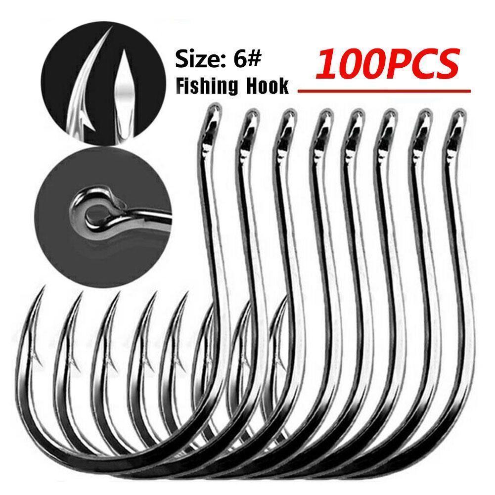 Fishing Hook Circle - 100개입 박스형 낚시 바늘 고탄소강 미늘