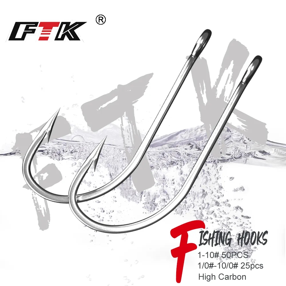Fishing Hook Offset - FTK 낚시 후크 1-10 # 50개