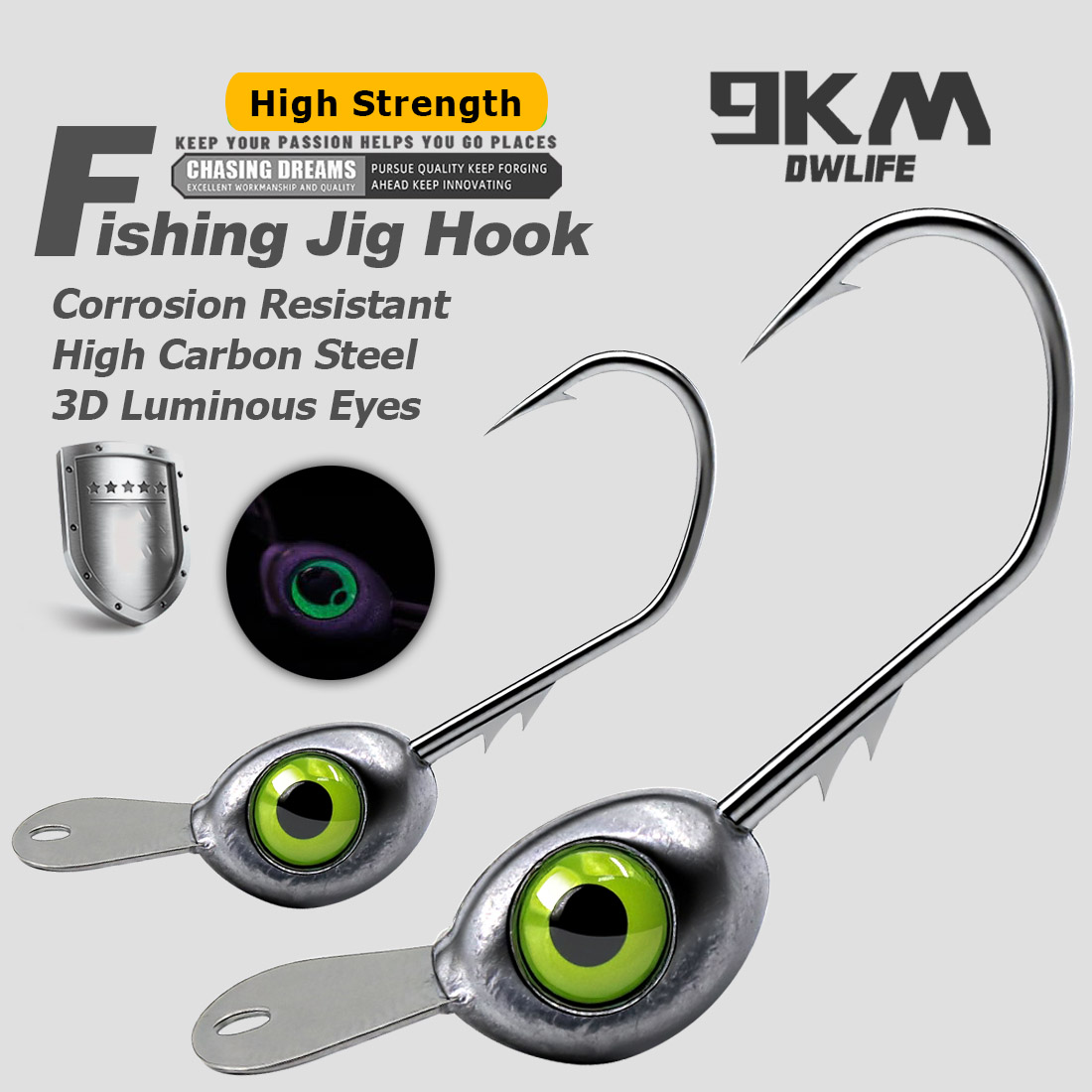 9KM 쉐이키 헤드 지그 훅 프론트 텅 플레이트 포함  - Fishing Hook Weedless 리뷰 및 가격