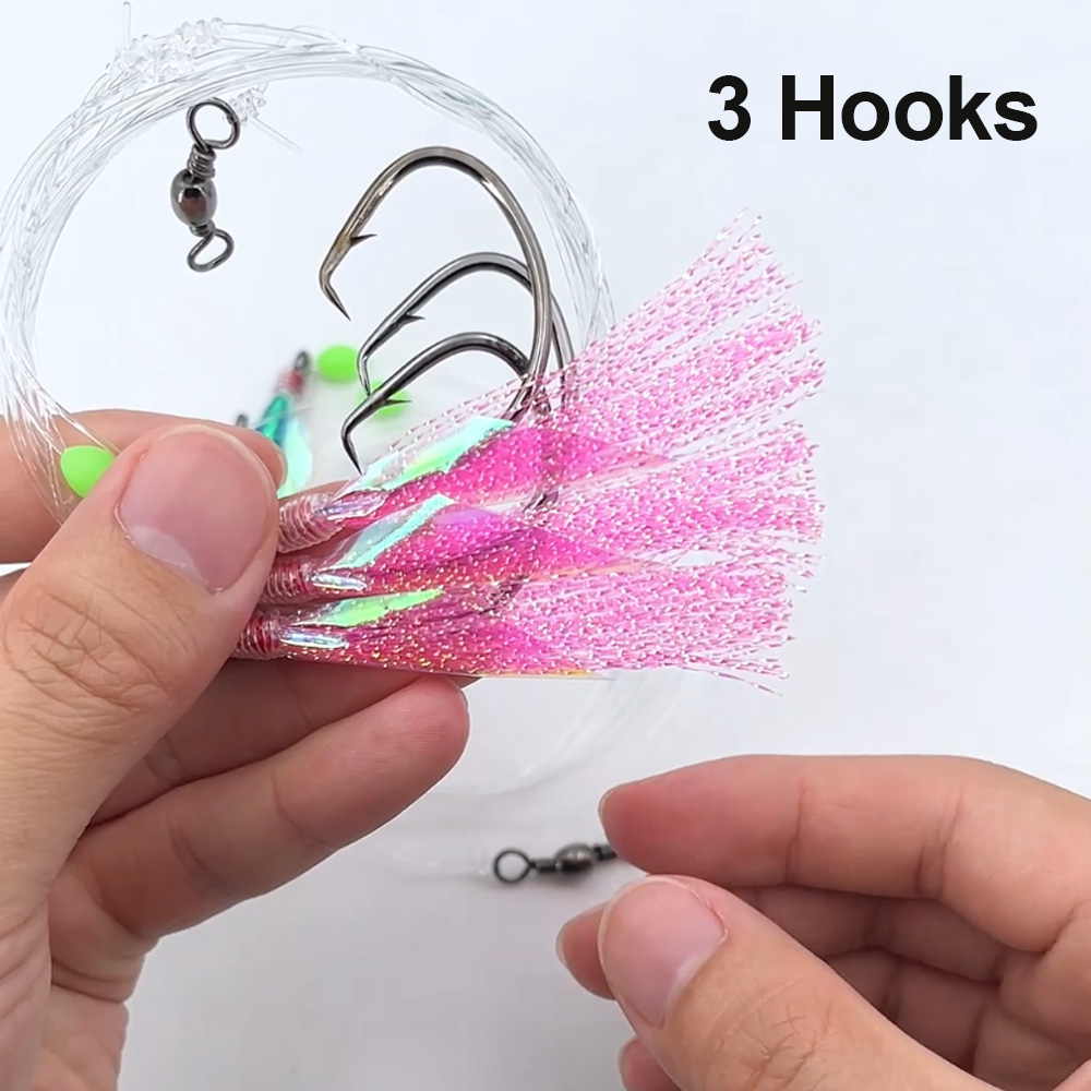 비무 10팩 해수 낚시 사비키 채비 2/3 헤드 빅 플 - Fishing Hook Size 리뷰 및 가격
