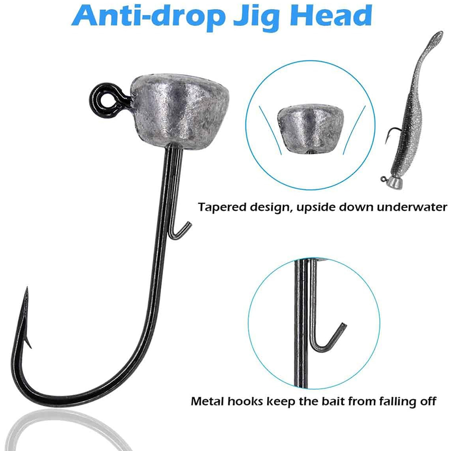 버섯 헤드 낚시 장비 Finesse 낚시를위한 지그 헤 - Fishing Hook Weedless 리뷰 및 가격