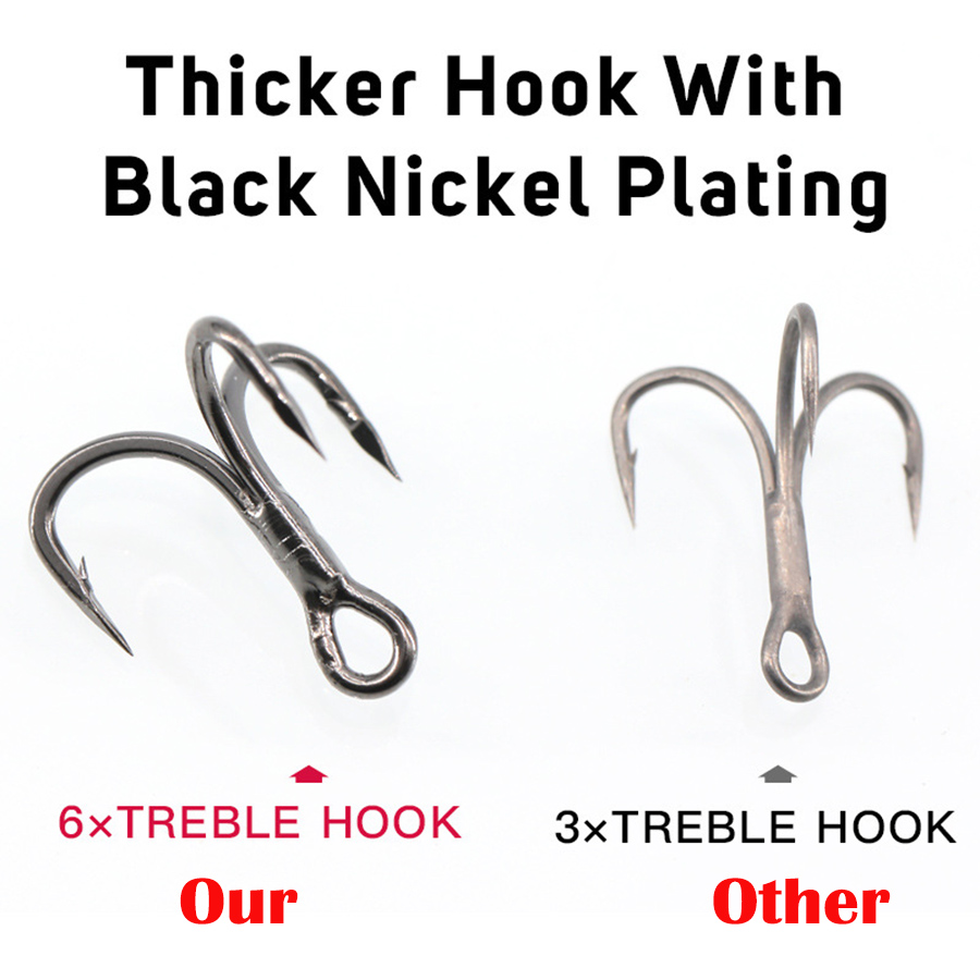 6X 낚시 트레블 훅 10개 빅 게임 낚시용 트리플 낚 - Fishing Hook Offset 리뷰 및 가격