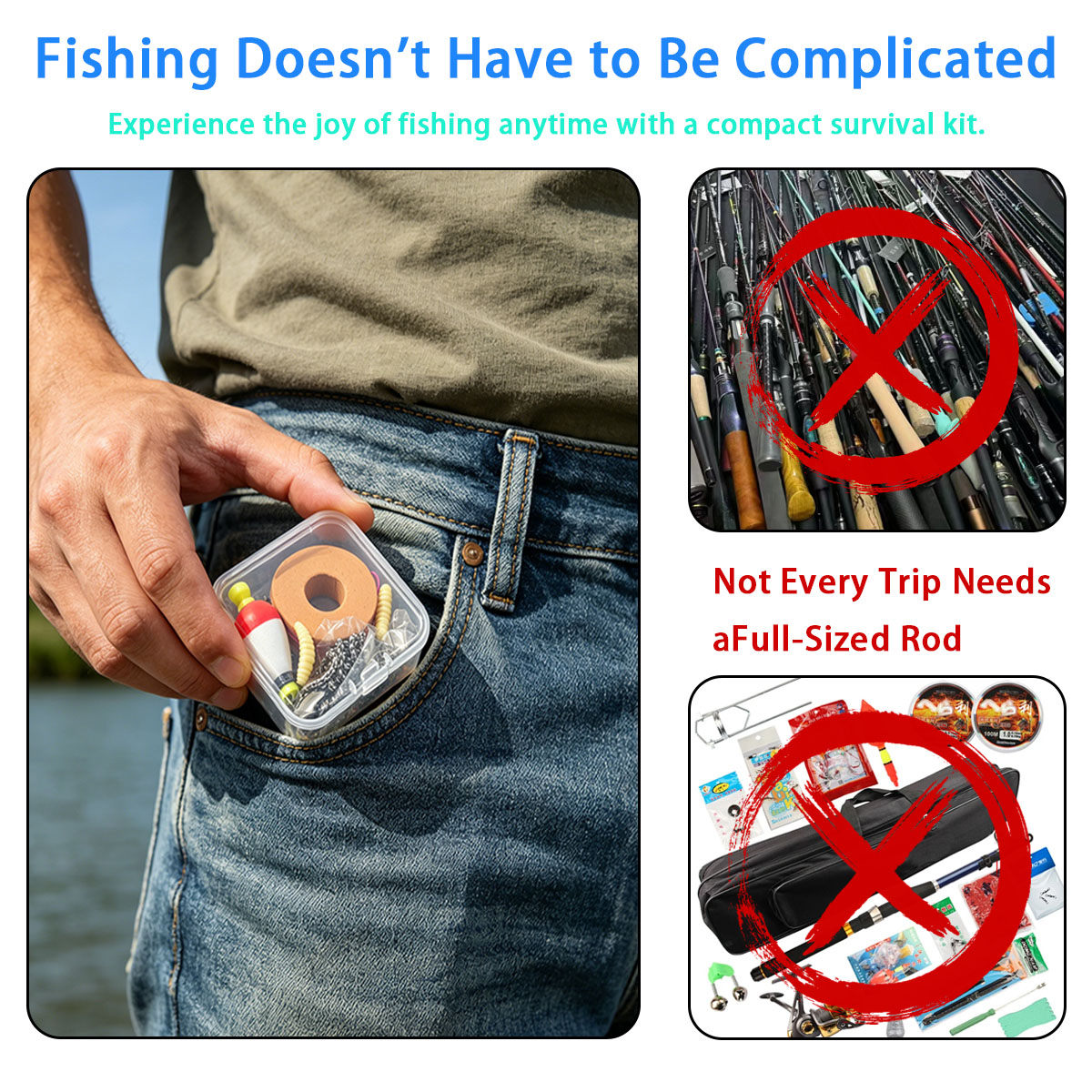 휴대용 비상 낚시 장비 세트, 휴대용 야외 비상 낚시  - Fishing Hook Box 리뷰 및 가격