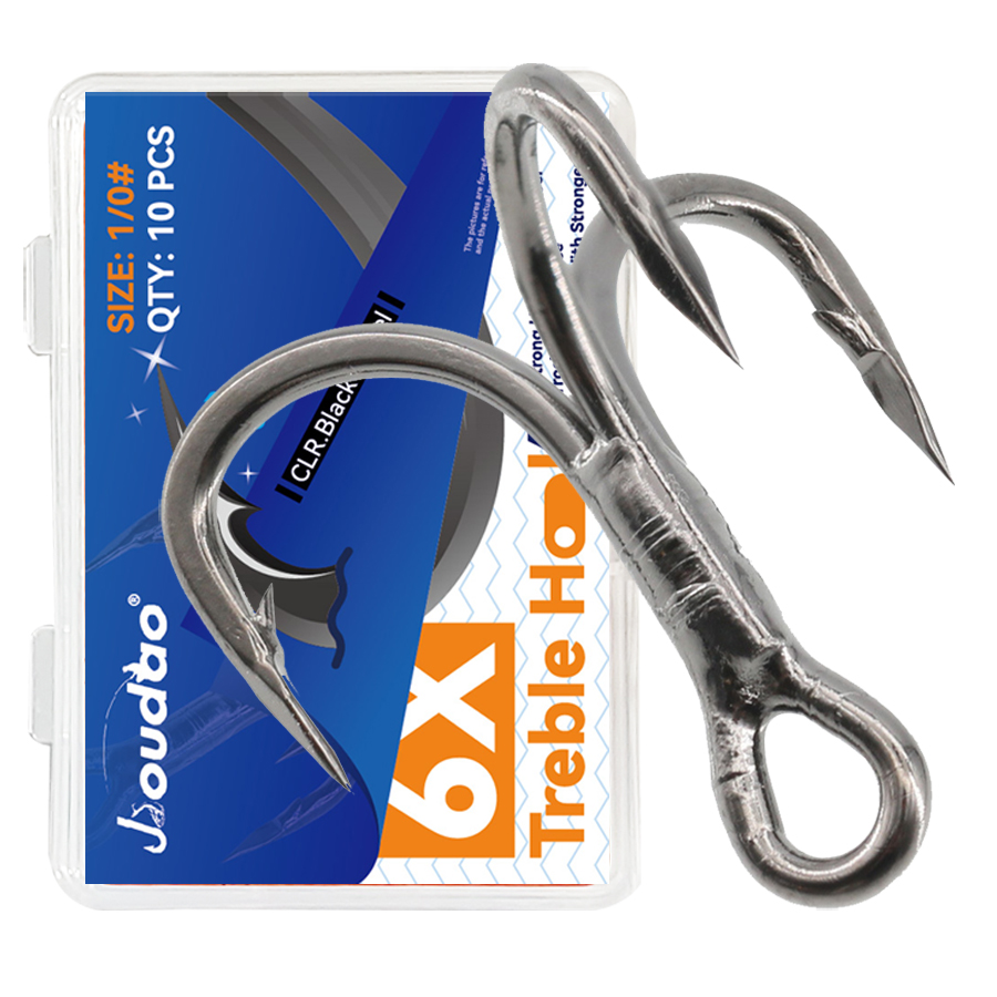 6X 낚시 트레블 후크 블랙 10 개/상자 트리플 후크 - Fishing Hook Assortment 리뷰 및 가격