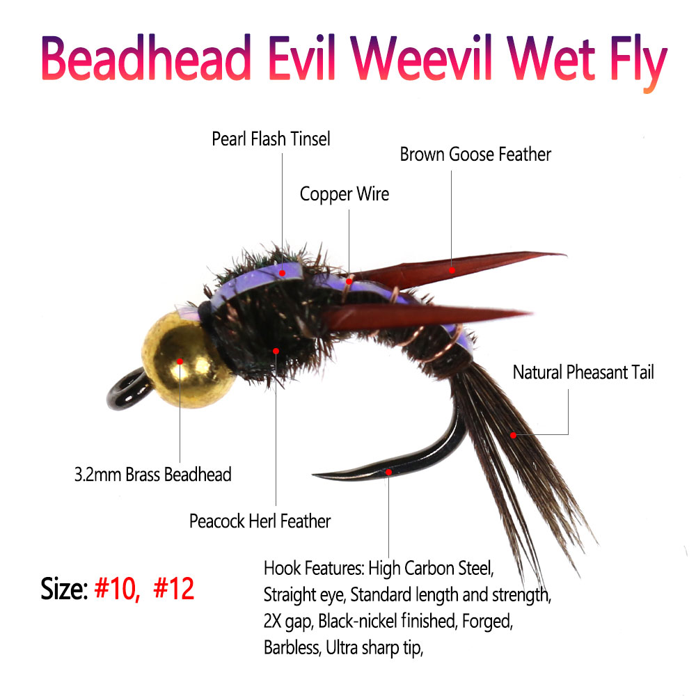 Bimoo 8pcs 황동 Beadhead Evil We - Fishing Hook Barbless 리뷰 및 가격