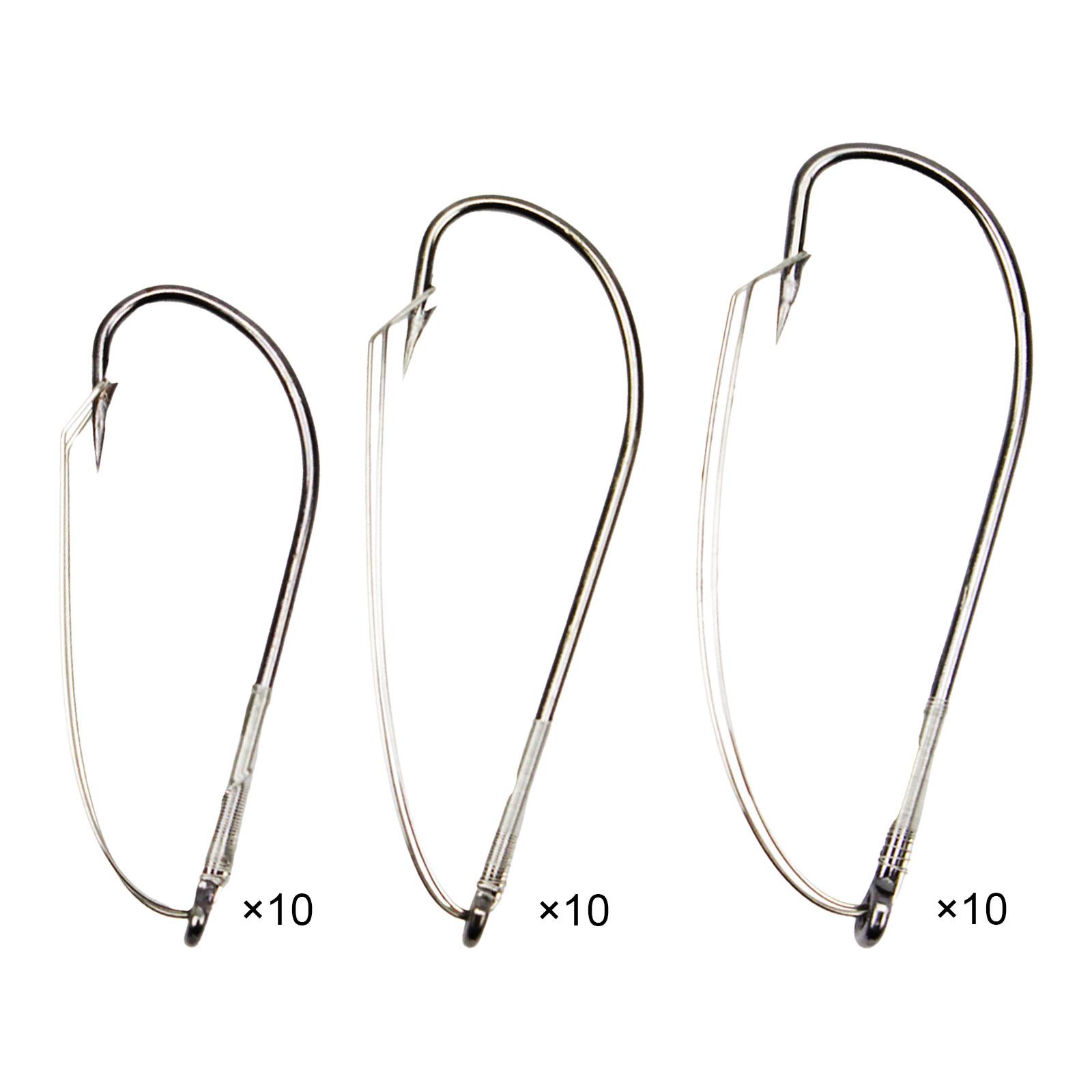 잡초 없는 낚시 용품 세트, 고품질 와이드 웜 훅, 민 - Fishing Hook Weedless 리뷰 및 가격