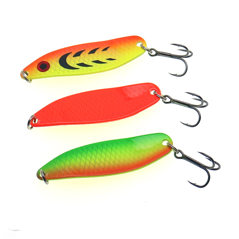 금속 스푼 하드 루어 인공 미끼 62mm10g, 연어  - Fishing Hook Treble 리뷰 및 가격