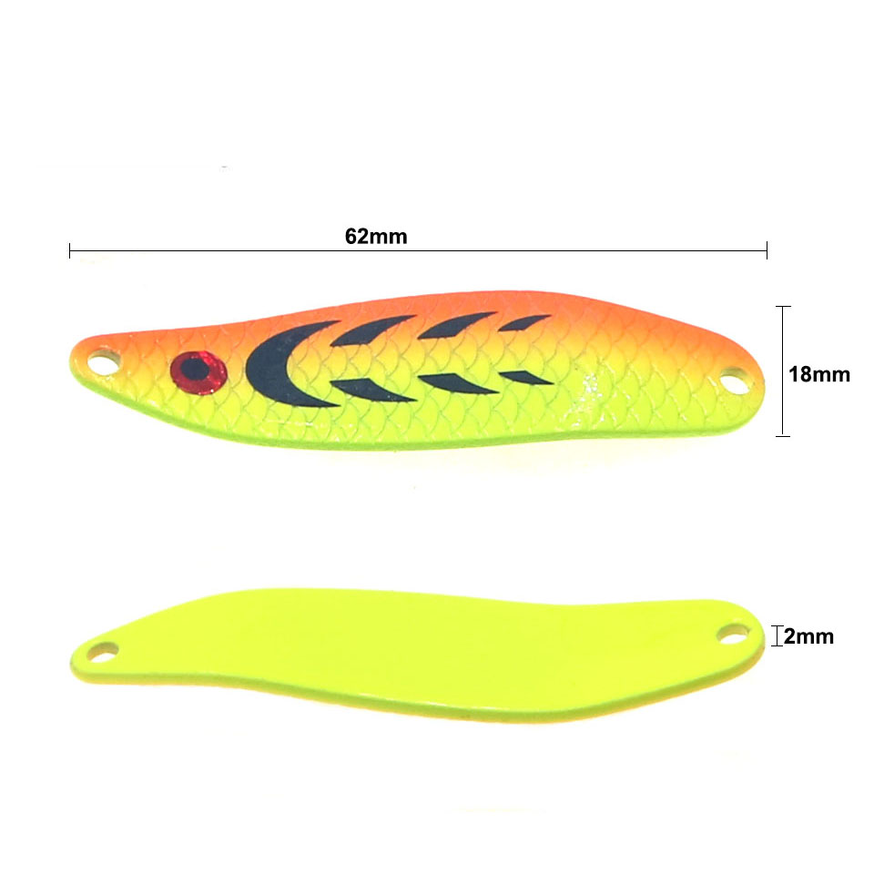 금속 스푼 하드 루어 인공 미끼 62mm10g, 연어  - Fishing Hook Treble 리뷰 및 가격